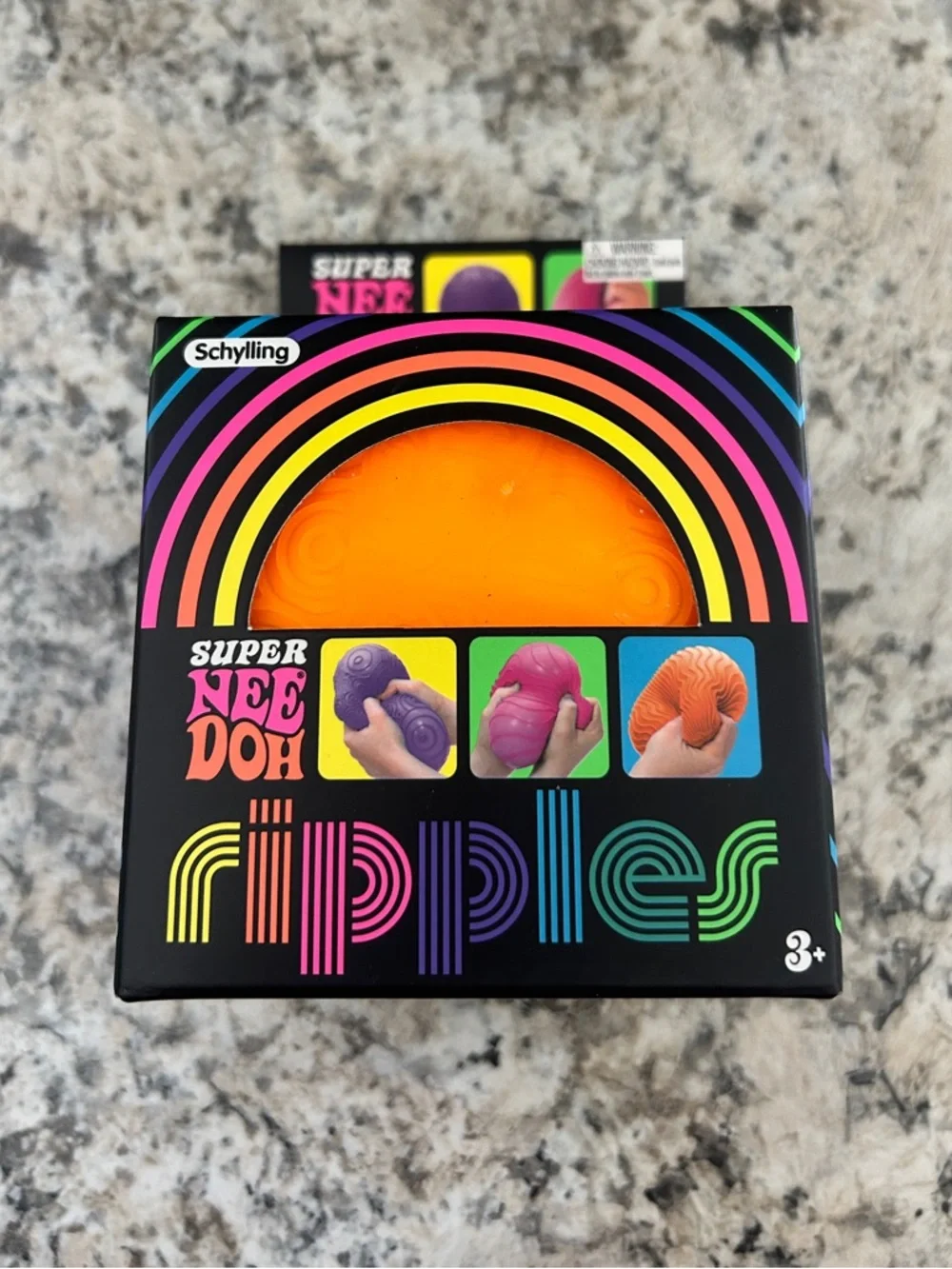 Super NeeDoh Ripples Schylling Needoh Orange Squishy Toy Fidget Ball - Picture 2 of 6